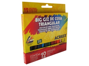  LAPIZ CERA  12 COLORES ACRILEX TRIANG 