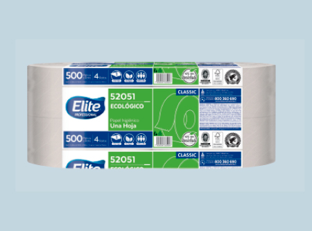  PAPEL HIG.  4 ROLLOS 500 MT H/S NATURAL ELITE CLAS 