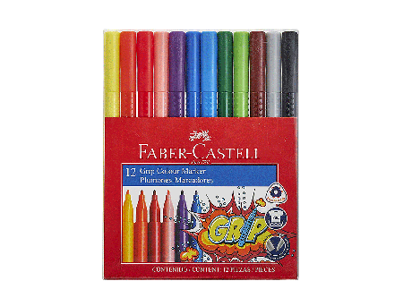  PLUMON ESCOLAR 12 COL.FABER GRIP 