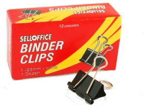  DOBLE CLIPS NEGROS  25MM DP X 12 UN SELLOFFICE 