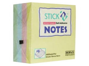  NOTA ADHE. CUBO MEDIANO COLORES PASTEL STICK NOTE* 