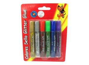  ADHESIVO GLITTER GLUE  6 COLORES 10ML ADIOFFICE 