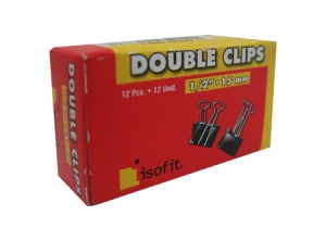  DOBLE CLIPS NEGROS  15MM DP X 12 UN ISOFIT 