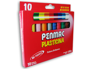  PLASTICINA 10 COLORES PENMAC 