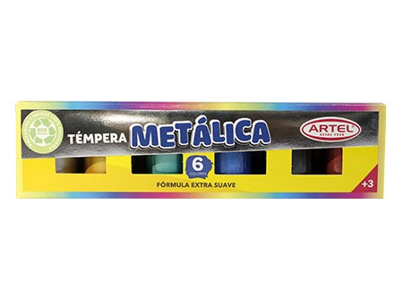  TEMPERA   6 COLORES ARTEL METALICA 15 ML. 