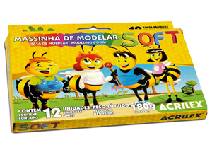  PLASTICINA 12 COLORES MOLDEABLE ACRILEX 