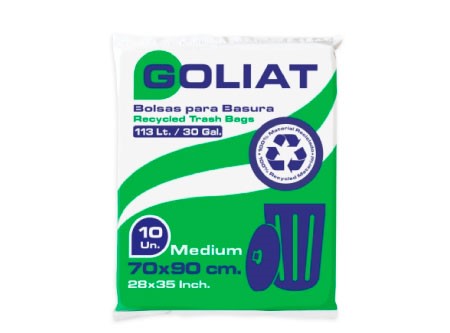  BOLSA BASURA   70 X  90 PQ X 10 UN. GOLIAT 28 MC 