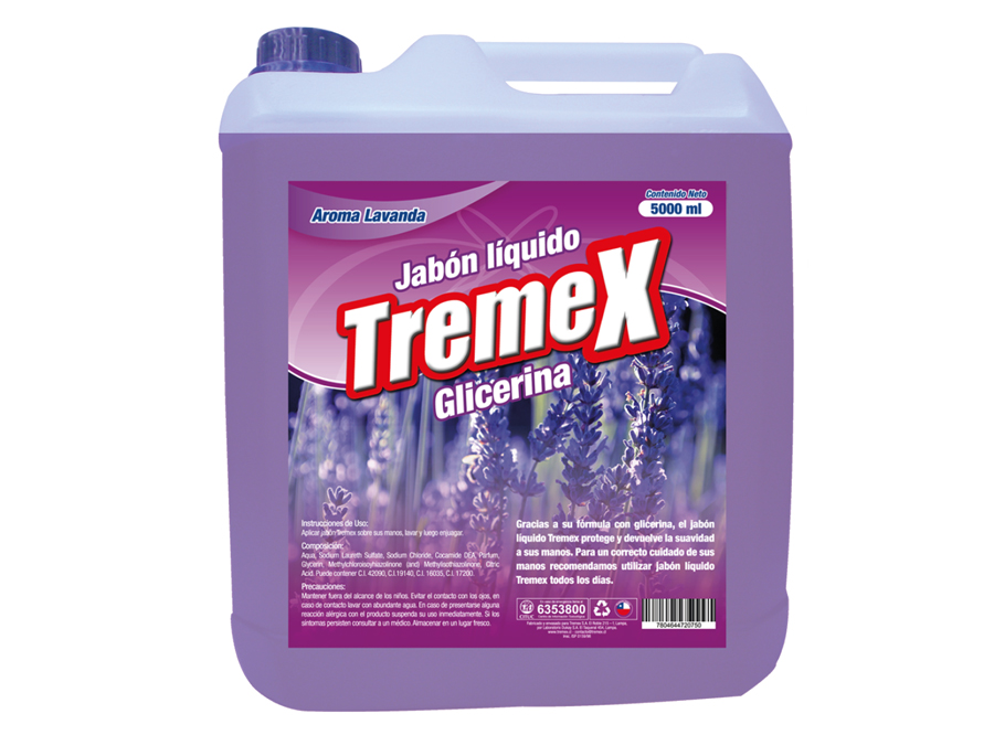  JABON LIQ. 5 LT. GLICERINA LAVANDA TREMEX 