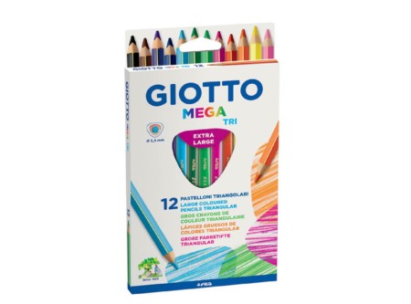  LAPIZ COLOR 12UN. JUMBO MEGA-TRI GIOTTO 