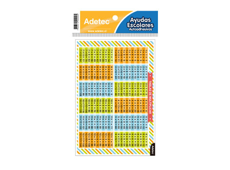  AYUDA ESC. TABLAS DE MULTIPLICAR AUTOADHESIVA 