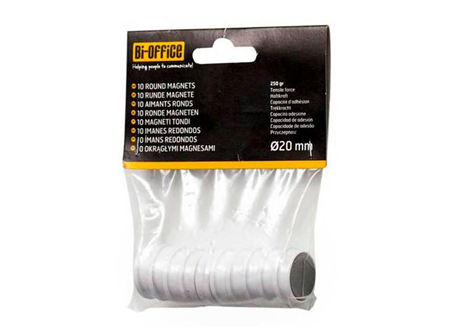  IMAN MAGNETICO 2 CM X 10 UN BLANCO BISILQUE 