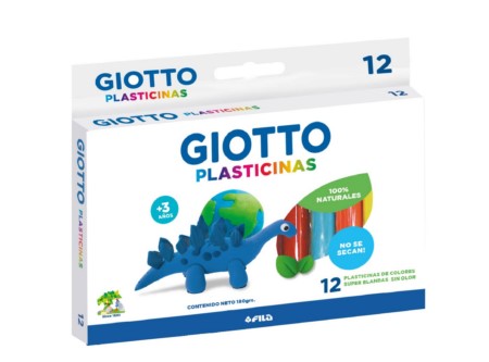  PLASTICINA 12 COLORES GIOTTO (NATURAL) 