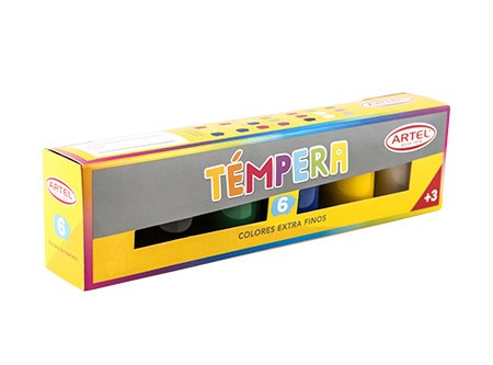  TEMPERA   6 COLORES ARTEL 15 ML. 